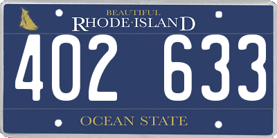 RI license plate 402633
