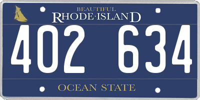 RI license plate 402634