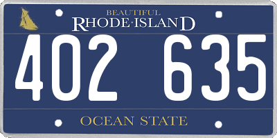 RI license plate 402635