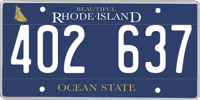 RI license plate 402637
