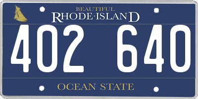 RI license plate 402640