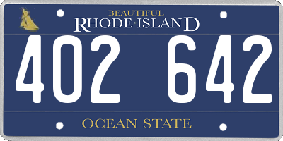 RI license plate 402642