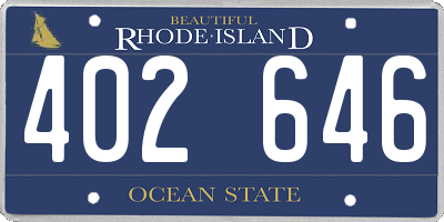 RI license plate 402646