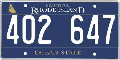 RI license plate 402647