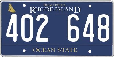RI license plate 402648