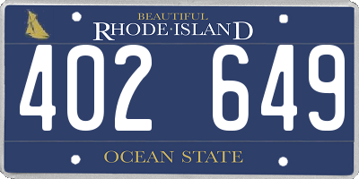 RI license plate 402649