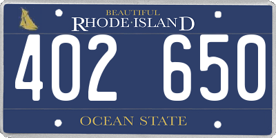 RI license plate 402650