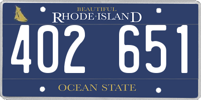 RI license plate 402651