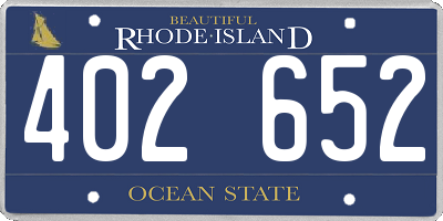 RI license plate 402652