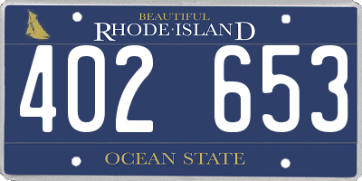 RI license plate 402653