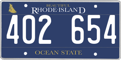 RI license plate 402654