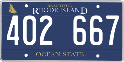 RI license plate 402667