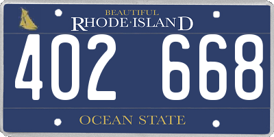 RI license plate 402668