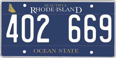 RI license plate 402669