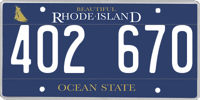 RI license plate 402670
