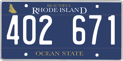 RI license plate 402671