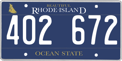 RI license plate 402672