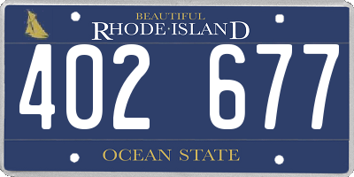 RI license plate 402677