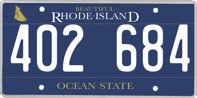 RI license plate 402684
