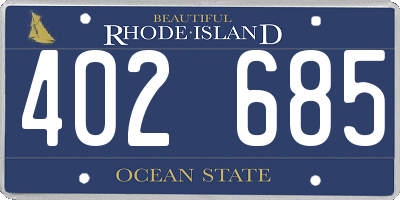 RI license plate 402685