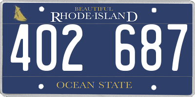 RI license plate 402687