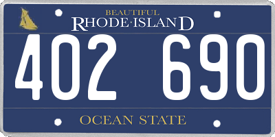 RI license plate 402690