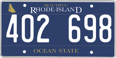 RI license plate 402698