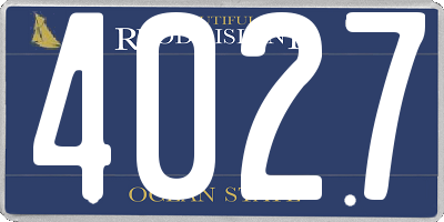 RI license plate 4027