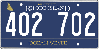 RI license plate 402702