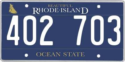 RI license plate 402703