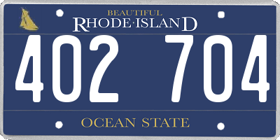 RI license plate 402704