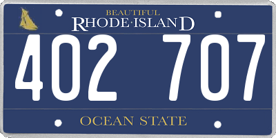 RI license plate 402707