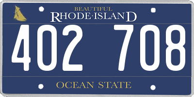 RI license plate 402708