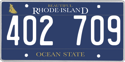 RI license plate 402709