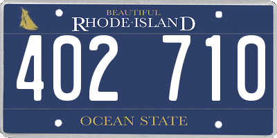 RI license plate 402710
