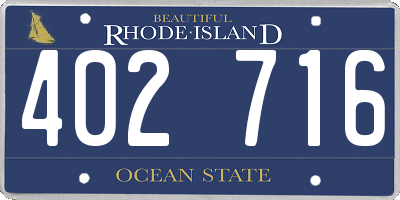 RI license plate 402716