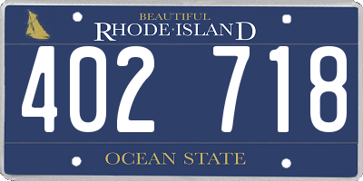 RI license plate 402718