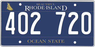 RI license plate 402720