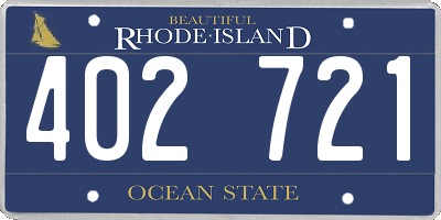 RI license plate 402721