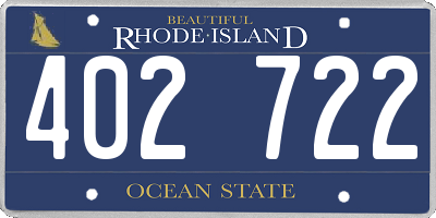 RI license plate 402722