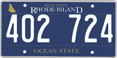 RI license plate 402724