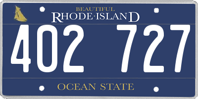 RI license plate 402727