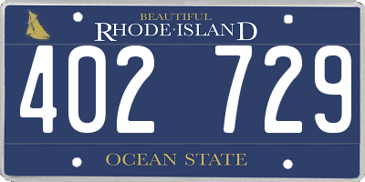 RI license plate 402729