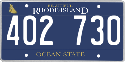 RI license plate 402730