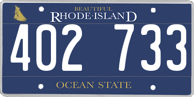 RI license plate 402733