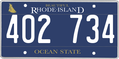 RI license plate 402734