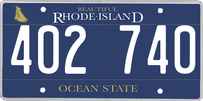RI license plate 402740
