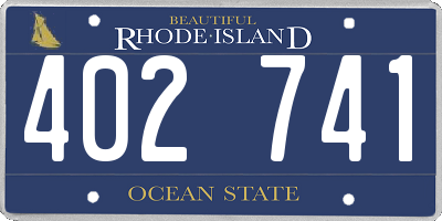 RI license plate 402741