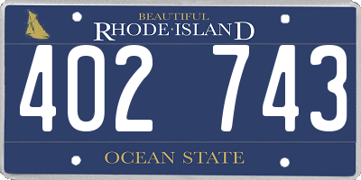 RI license plate 402743