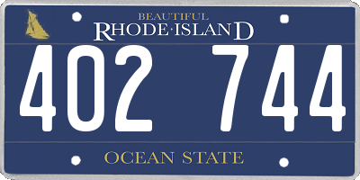 RI license plate 402744
